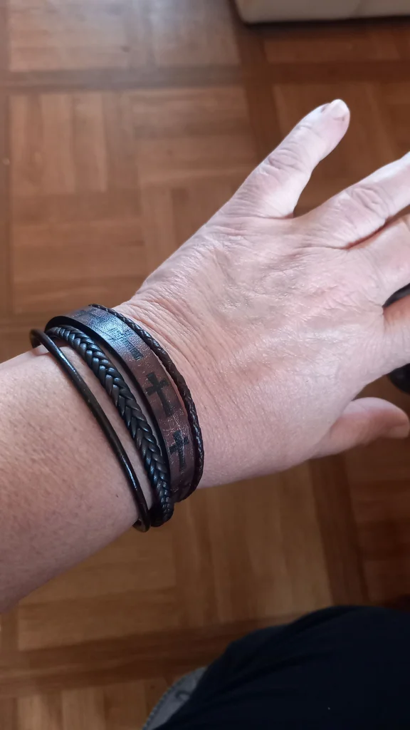 Brazalete unisex de cuero marrón – photo 2